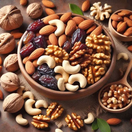 Dry Fruits- almonds-cashew-walnut-dates-etc